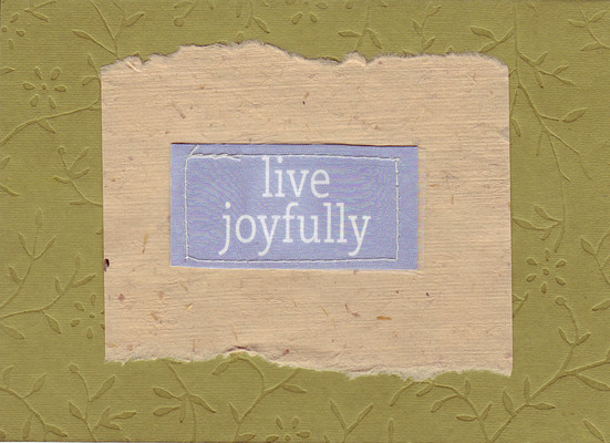 146 - 'Live Joyfully' on lush flower-pattern embossed paper