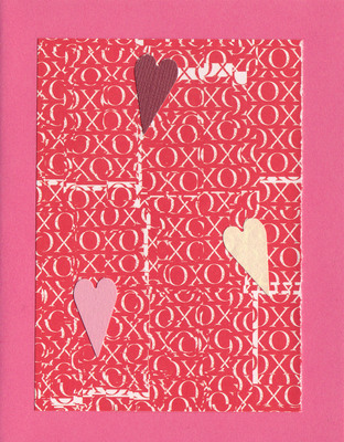 (SOLD)160 - Hearts on XO patterened paper