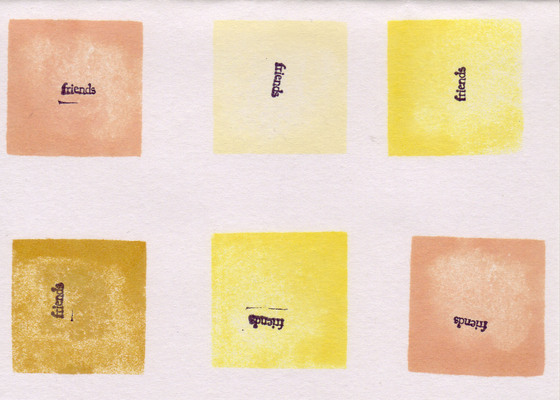 (SOLD)173 - 'Friends' with yellow and brown squares