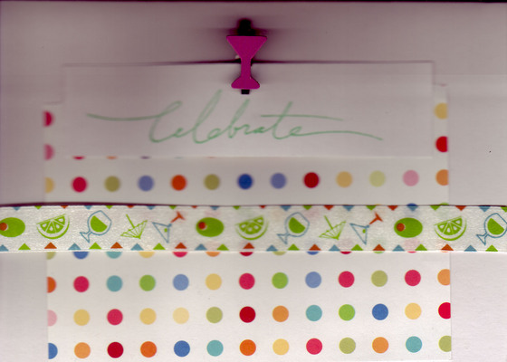 191 - 'Celebrate' with dotted paper, a martini ribbon and a martini-glass clip