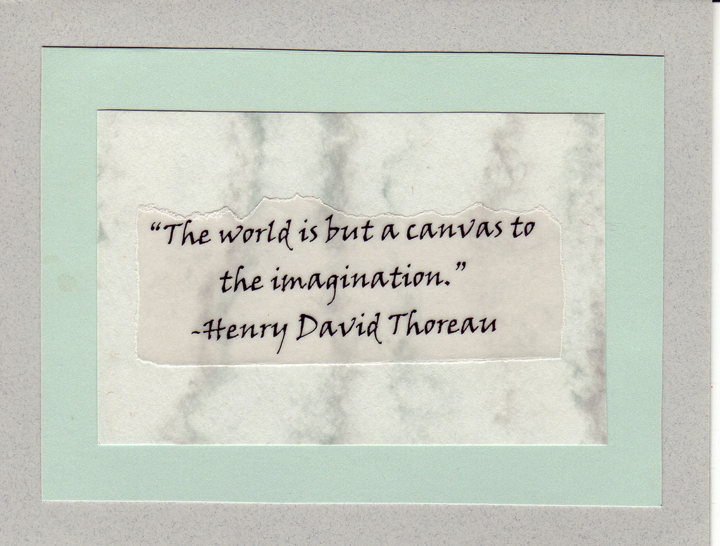 110 - 'The world is but a canvas to the imagination' on marbled paper