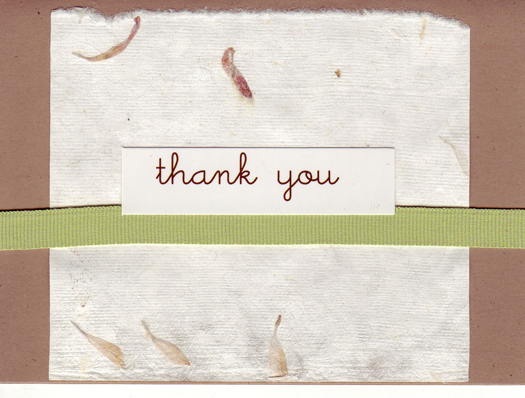 135 - 'thank you' with ribbon