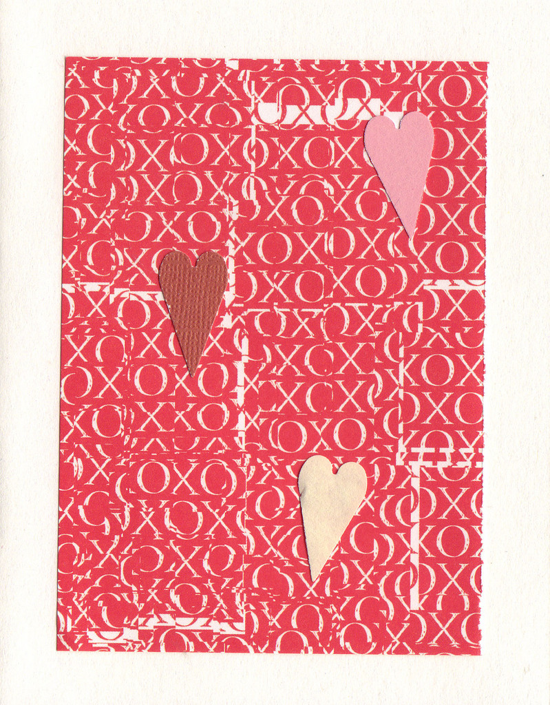 159 - (SOLD) Hearts on XO patterened paper