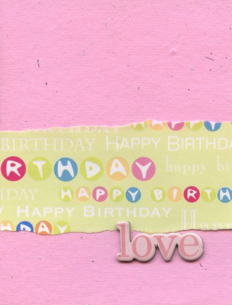 007 - Pink 'Love' happy birthday card