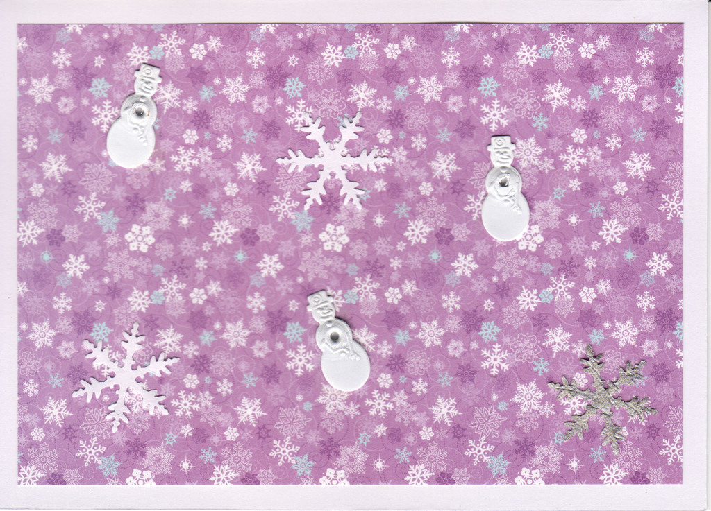 034 - Purple Snow (snowflakes, snowmen)