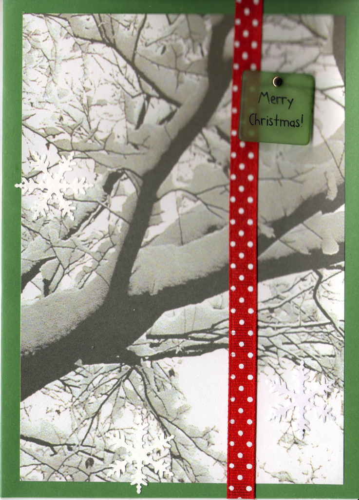 (SOLD) 039 - Merry Christmas (snowy tree)