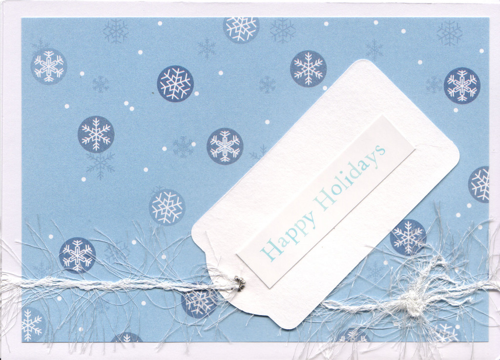 042 - Happy Holidays (snow, present tag)