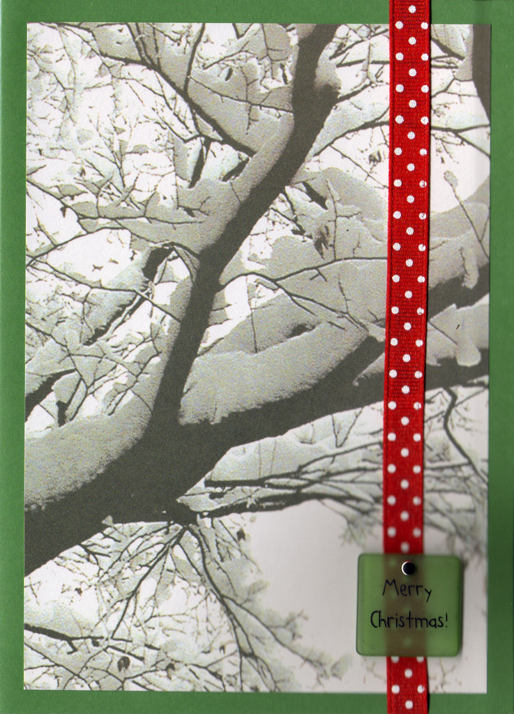 045 - (SOLD) Merry Christmas (snowy tree)