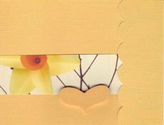 139 - Raised heart on gorgeous daffodil paper