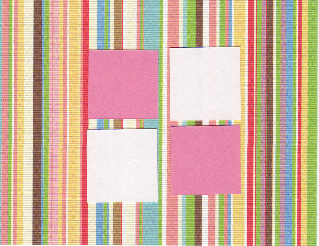 106 - Spring- Gorgeous striped textured paper w. 4 windows