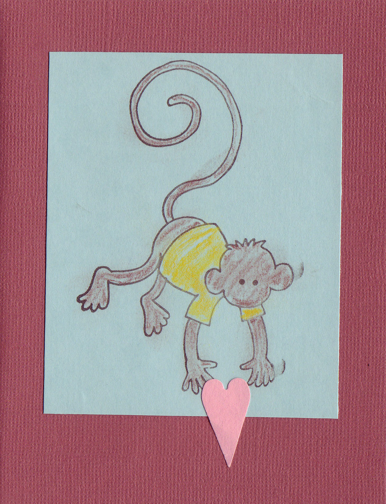 (SOLD)126 - Monkey with heart