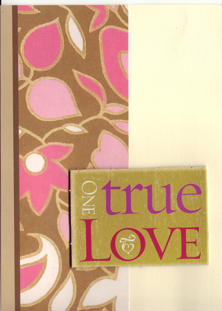 (SOLD)148 - 'One true love' with floral backgound