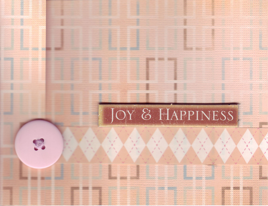 (SOLD) 156 - 'Joy & Happiness' w. pink button