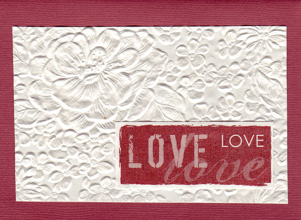 (SOLD) 171 - Beautiful floral textured paper with 'Love'
