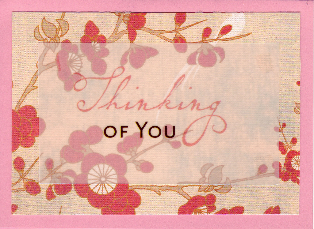 179 - Beautiful cherry blossom paper with 'Thinking of You'