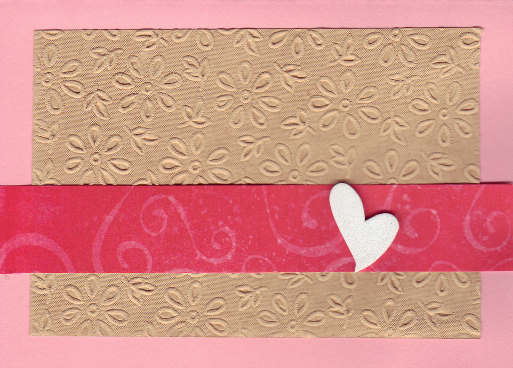 (SOLD)181 - Beautiful floral textured paper with heart embellishment