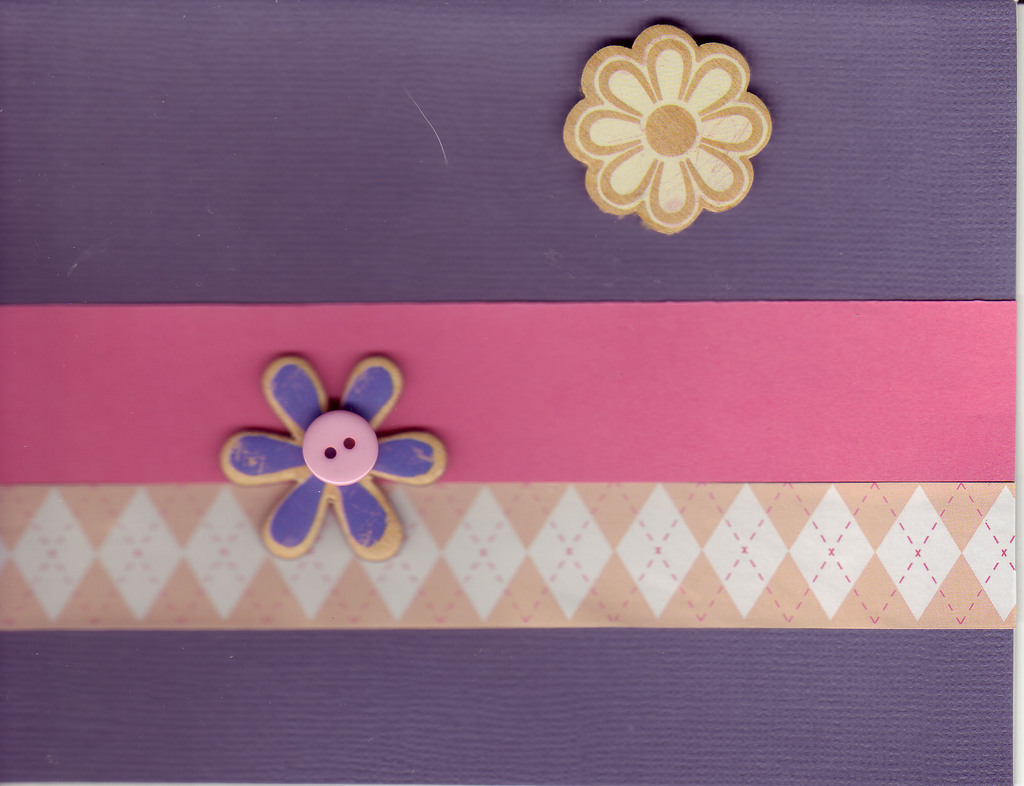 003 - Flowers on purple background with pink band