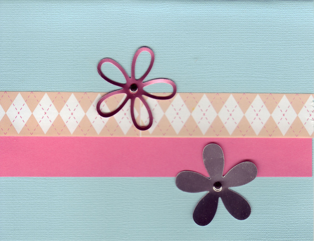 (SOLD)006 - Flowers on teal background with pink band