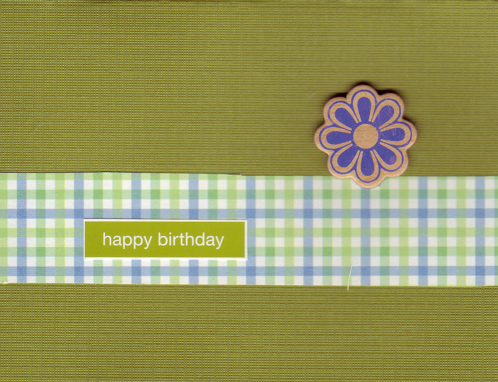036 - 'Happy Birthday' with flower on green card