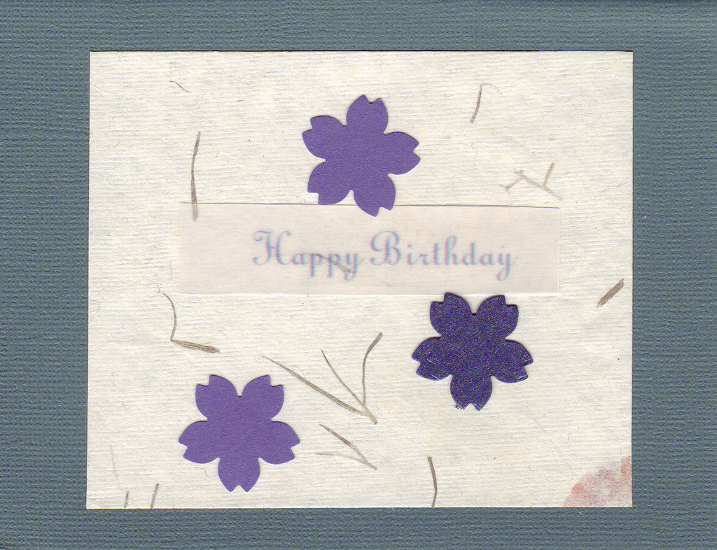 044 - (SOLD) 'Happy Birthday' with flower-embedded paper