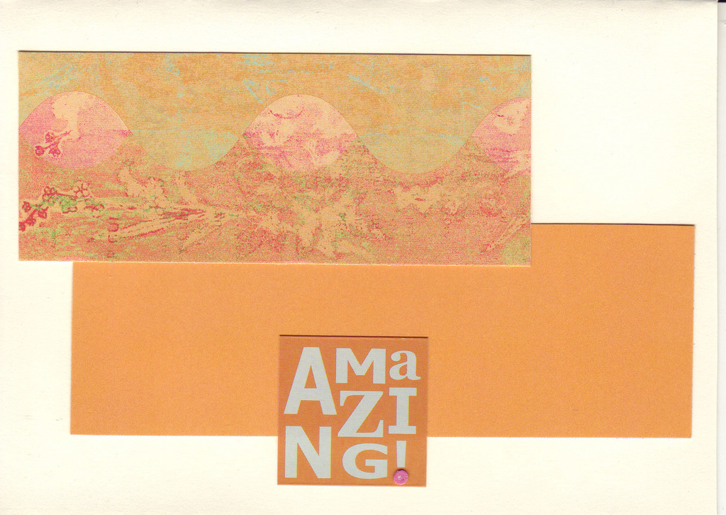 063 - 'Amazing!' with lush orange paper
