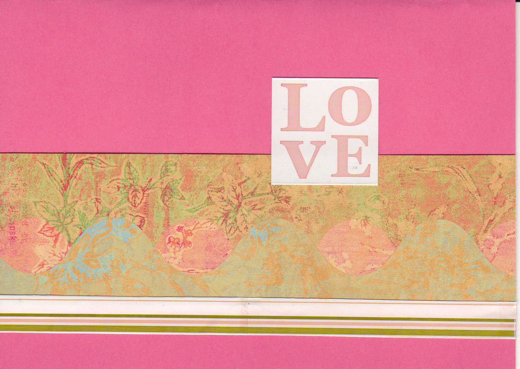 063 - (SOLD)'Love' with lush orange paper