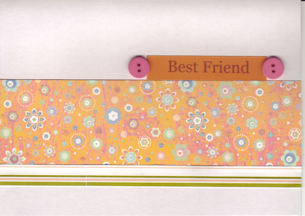 064 - 'Best Friend' with funky floral orange and pink