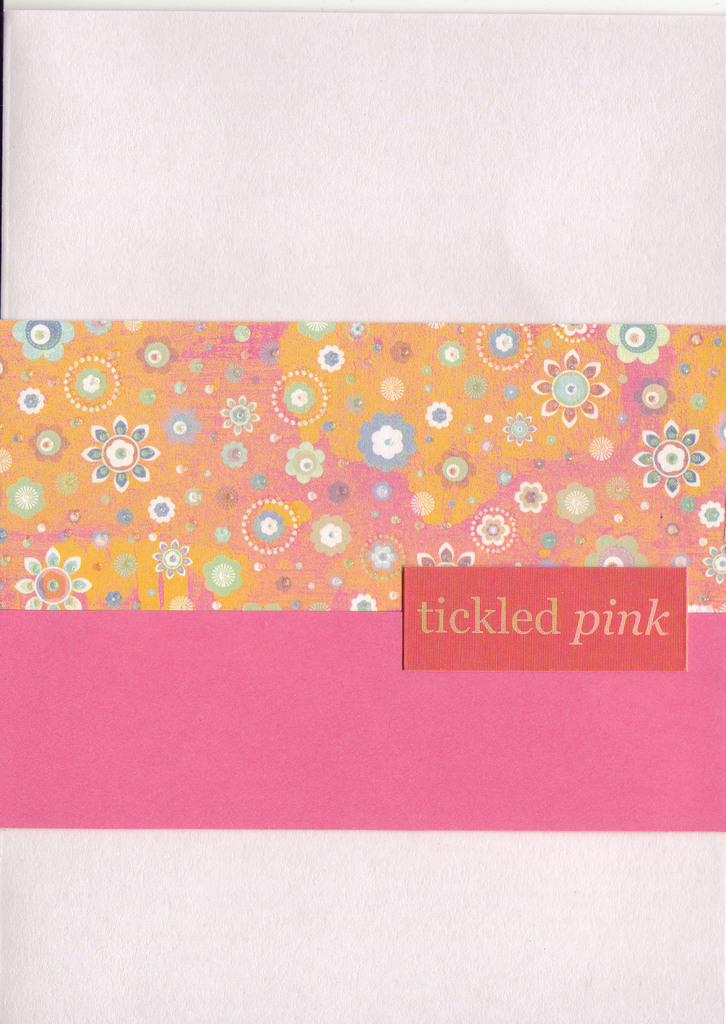 067 - 'Tickled Pink' with funky floral orange and pink