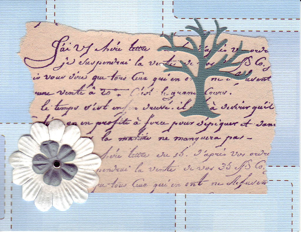 220 - Elegant writing with tree and flower
