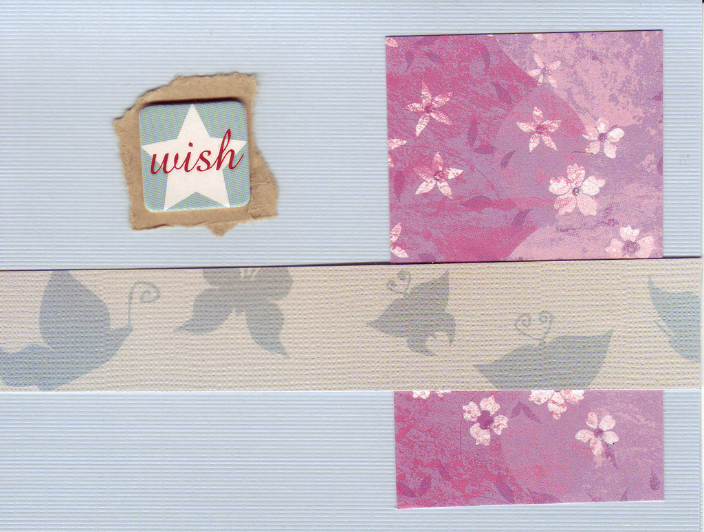 233 - 'Wish' with flowers and butterflies