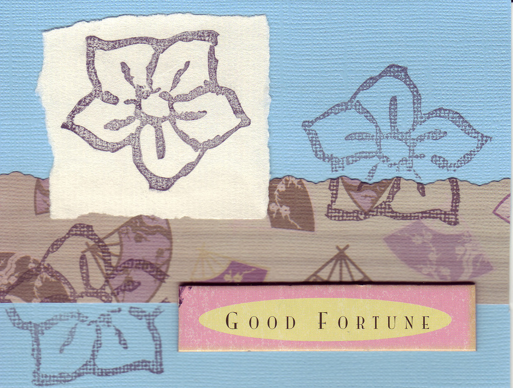 236 - Floral stamps w, 'Good Fortune'