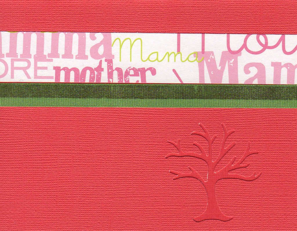 (SOLD) 033 - 'Mother' on a red card with a 'family tree' cutout