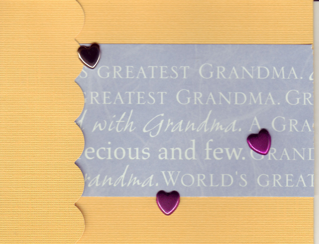 057 - 'Greatest Grandma ...' with heart on orange paper