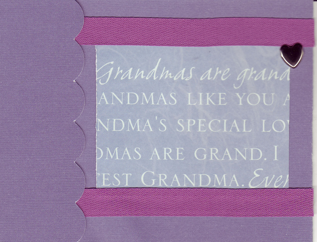058 - 'Grandmas are grand ...' with heart on purple paper