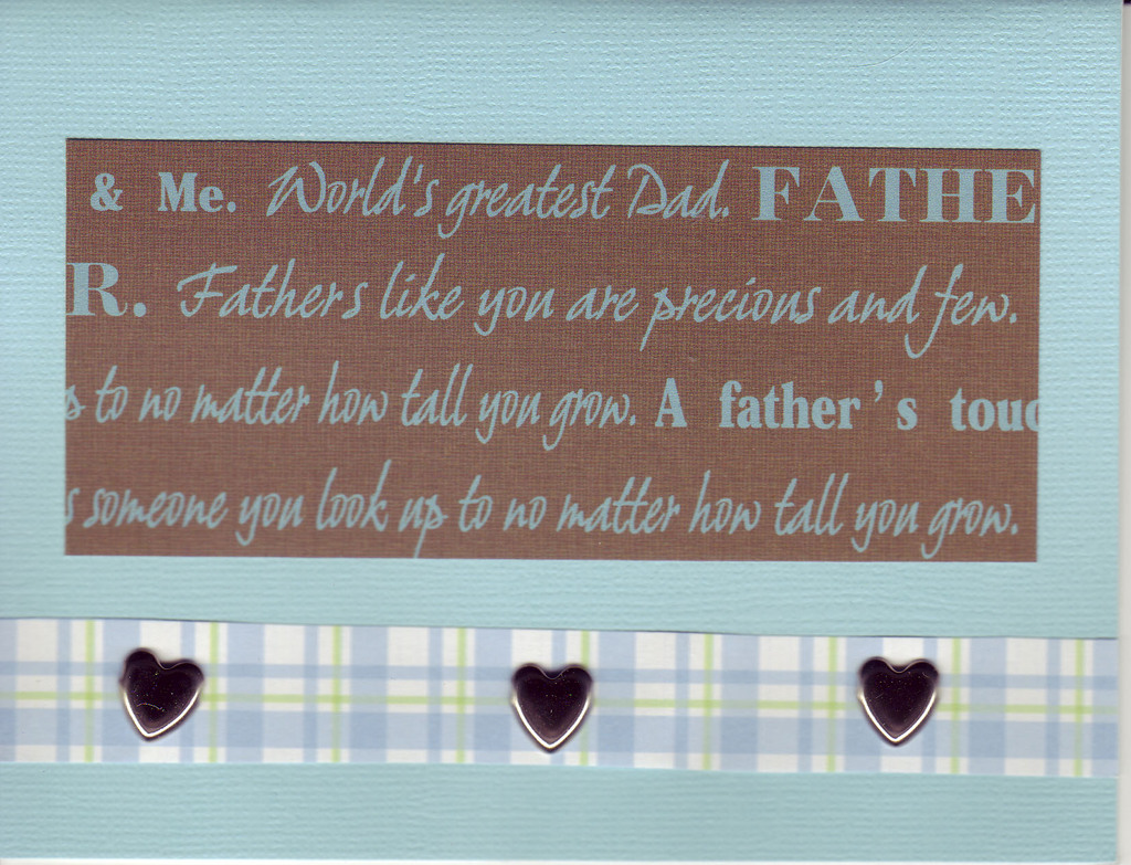 061 - 'World's greatest Dad ...' with hearts on blue paper