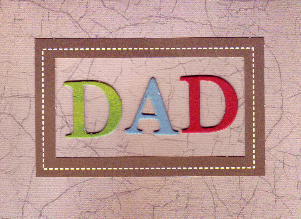 120 - 'Dad' on craqueleure print card